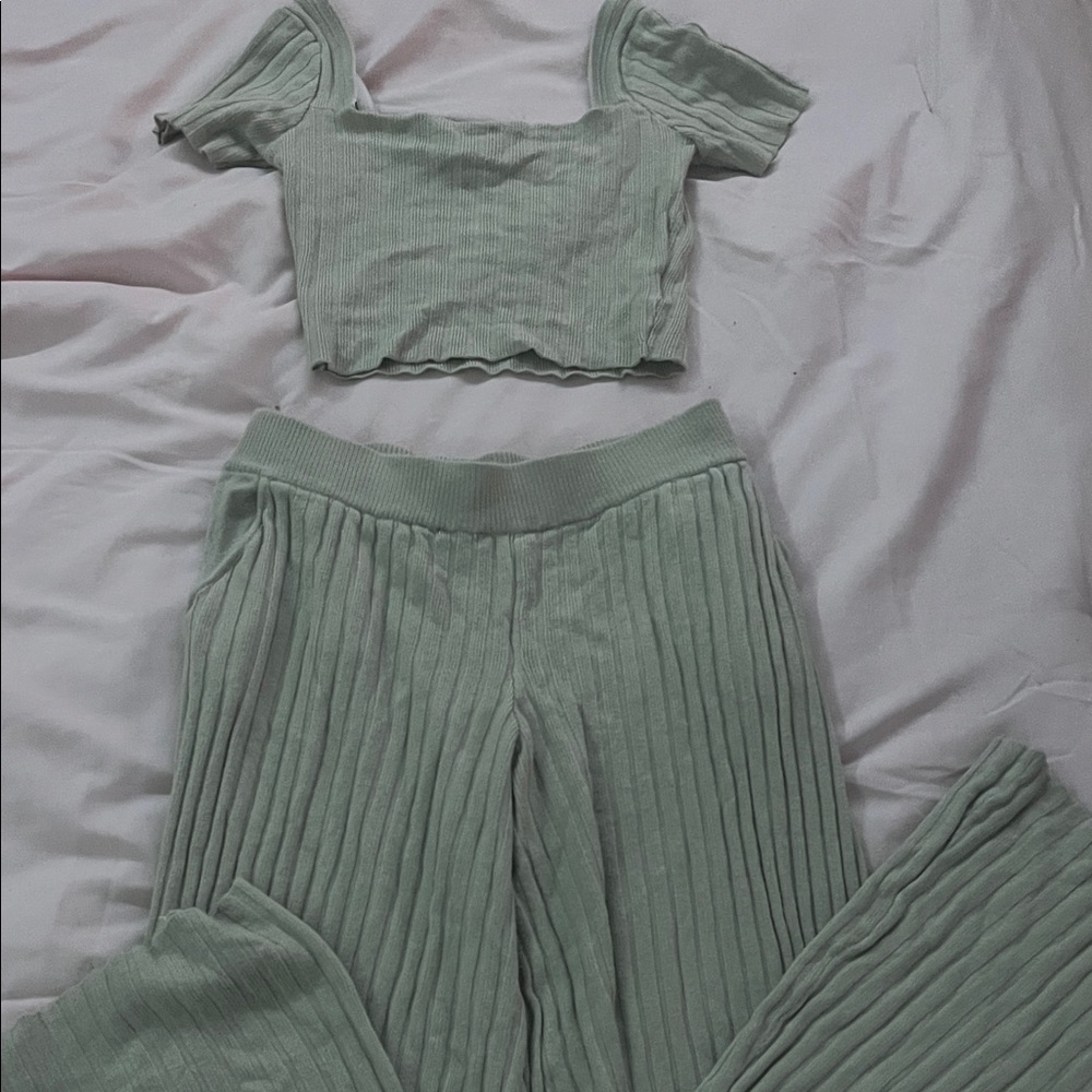 Princess Polly Ribbed Tan Two-Piece Set